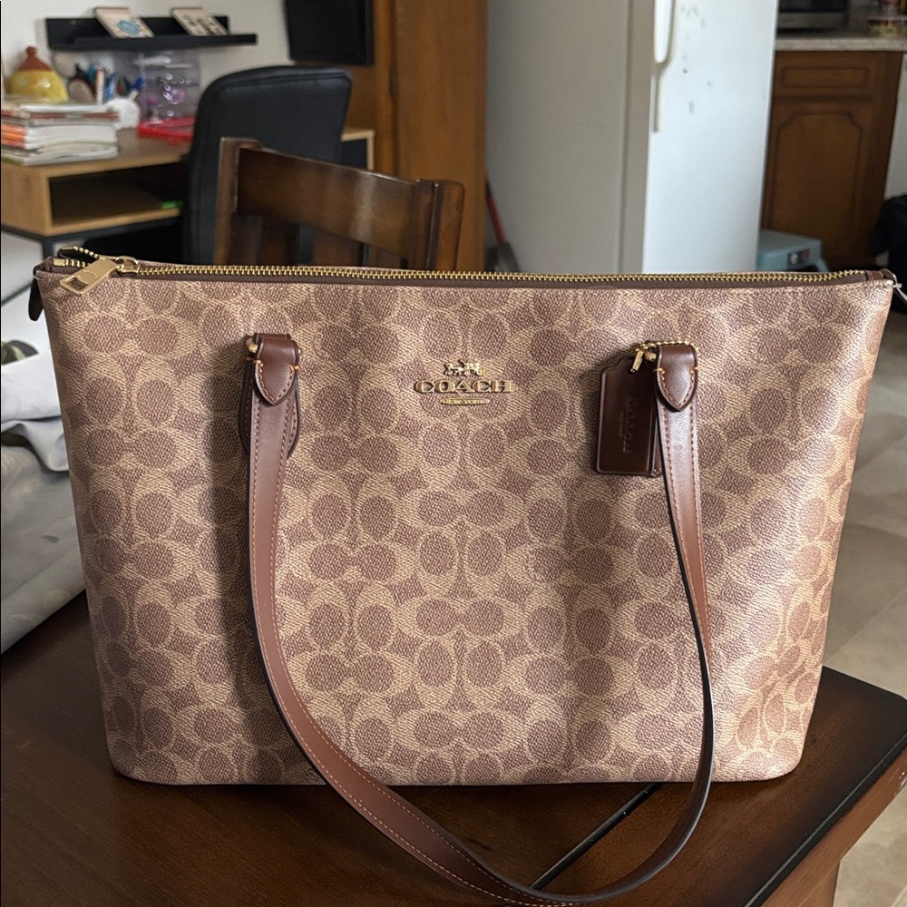 Coach Tan Signature Tote Bag